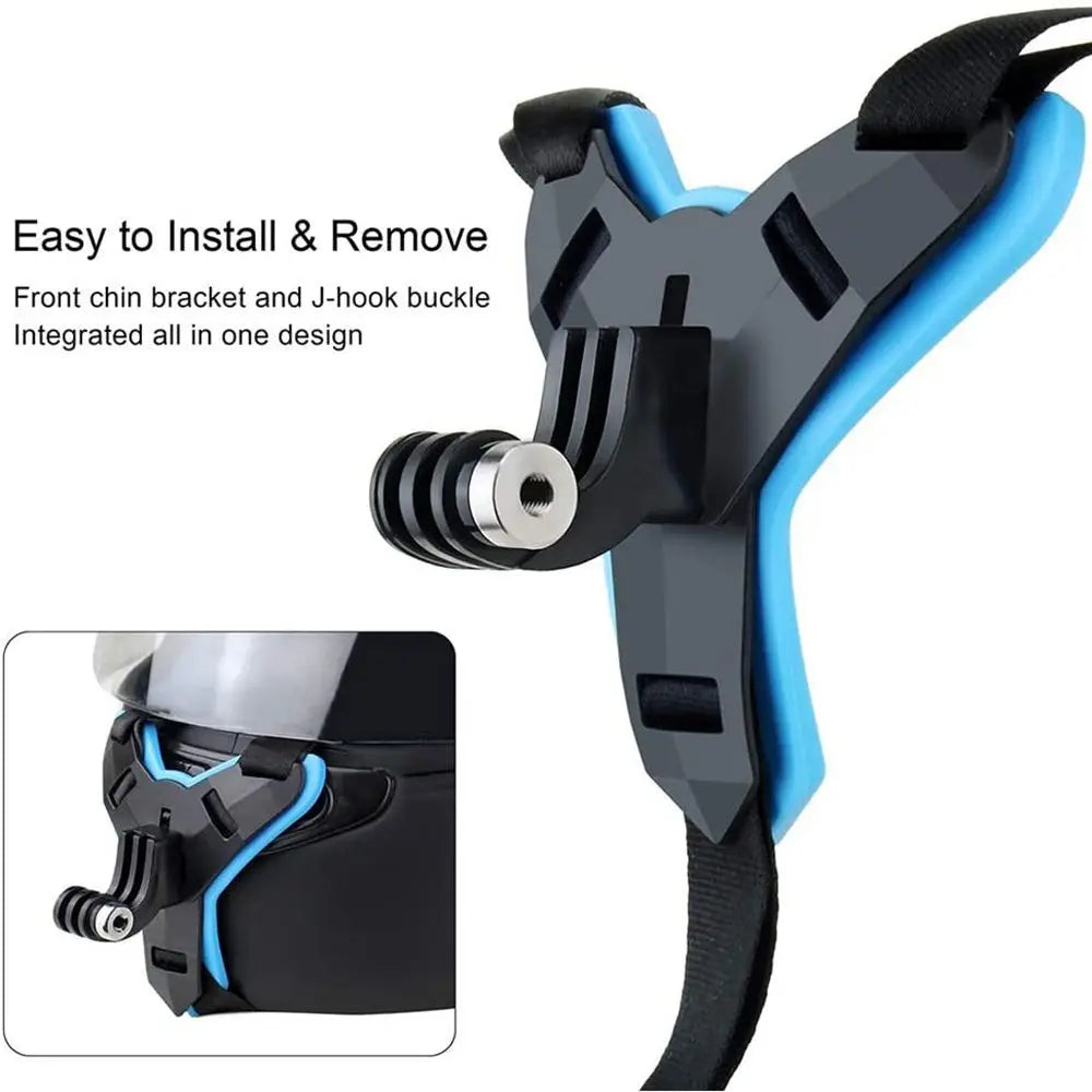 Sports Holder Camera Helmet Straps Mount Helmet Chin Stand Motorcycle Full Face For GoPro Hero 10 9 8 7 6 5 4 3