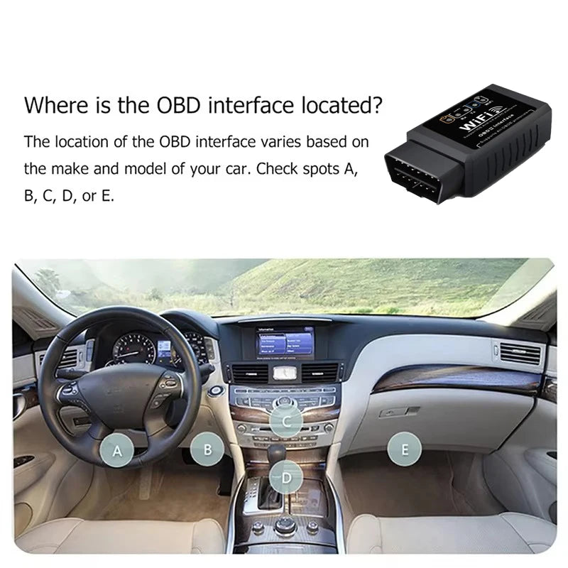 Popular ELM327 WiFi OBD2 Code Reader Scanner V1.5 Car Diagnostic Tools Car Fault Detector For Android/IOS/PC