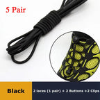 1Pair Shoelaces for Sneaker Elastic No Tie Shoe Laces Stretching Lock Lazy Laces Quick Rubber Shoelace Round Shoestrings